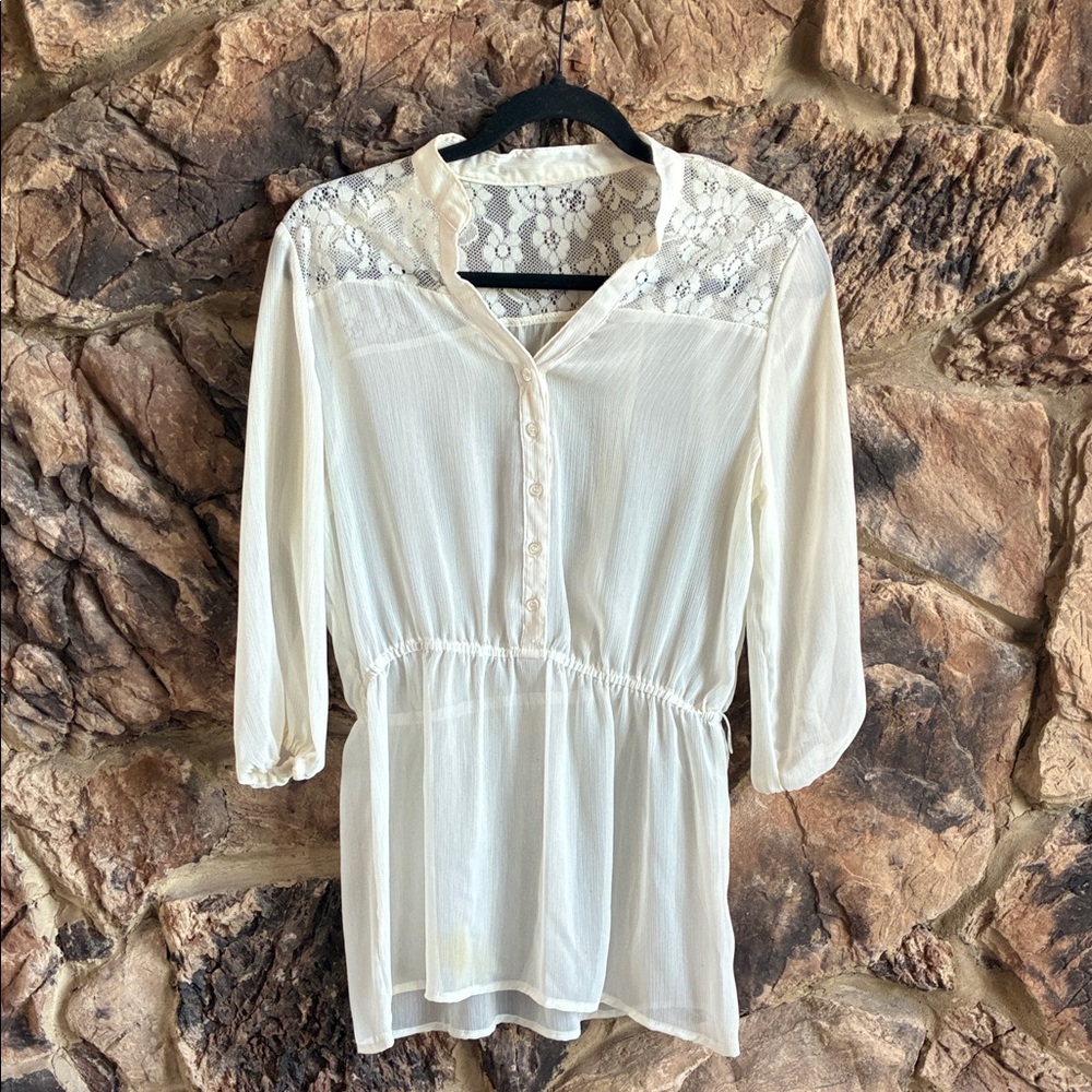 Elegant Cream Lace Blouse
